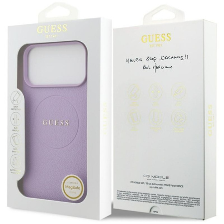 Guess Grained Ring MagSafe - Case iPhone 17 Pro Max (purple)
