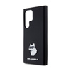 Karl Lagerfeld Silikon Choupette Metall Pin - Samsung Galaxy S24 Ultra Gehäuse (schwarz)