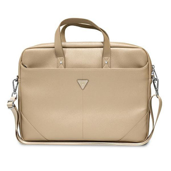 Guess Saffiano háromszög logós számítógépes táska - 16" notebook táska (bézs)