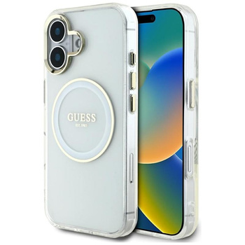 Guess IML Metal Colored Circle Classic Logo MagSafe - Case for iPhone 16 (white)