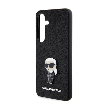 Karl Lagerfeld Fixed Glitter Iconic Logo Metal Pin - pouzdro pro Samsung Galaxy S24+ (černé)
