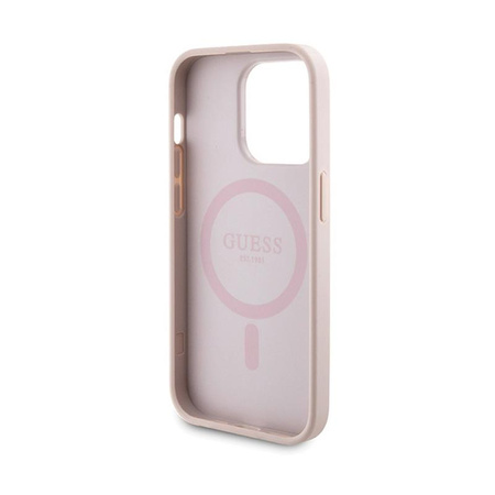 Guess Bundle Pack MagSafe 4G Metal Gold Logo - Etui Set + Power Bank 5000mAh MagSafe iPhone 15 Pro (rosa)