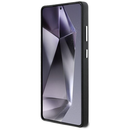 Karl Lagerfeld Saffiano Logo métal allongé MagSafe - étui pour Samsung Galaxy S25 Ultra (noir)