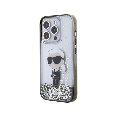 Karl Lagerfeld Liquid Glitter Ikonik - iPhone 15 Pro Max Case (Transparent)