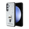 Karl Lagerfeld Fix Glitter Iconic Logo fém kitűző - Samsung Galaxy S24+ tok (ezüst)