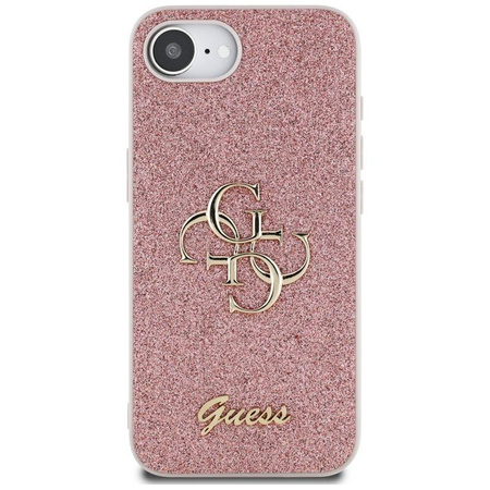 Guess Fixed Glitter Big 4G - pouzdro pro iPhone 16e (růžové)