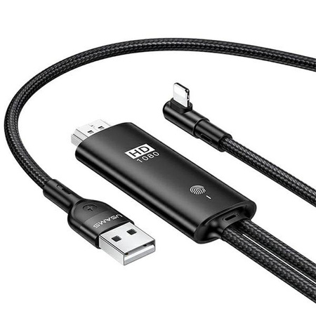 USAMS US-SJ442 - Câble HDMI - Lightning 2m (noir)