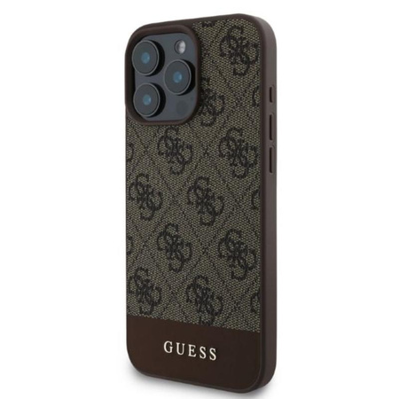 Guess 4G Bottom Stripe – Hülle für iPhone 16 Pro (braun)