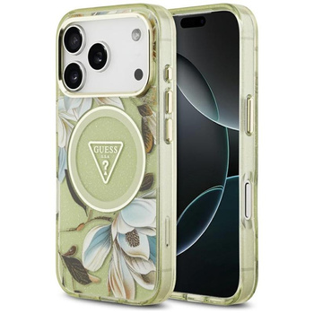 ETUI DO IPHONE 17 PRO do MAGSAFE GUESS ZIELONE ORYGINALNE ELEGANCKIE KWIATY