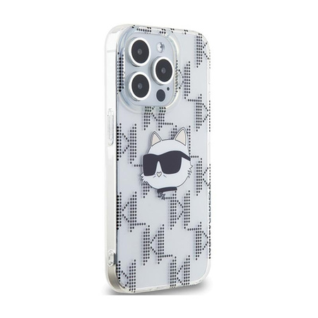 Karl Lagerfeld IML Choupette Head & Monogram - iPhone 15 Pro tok (átlátszó)