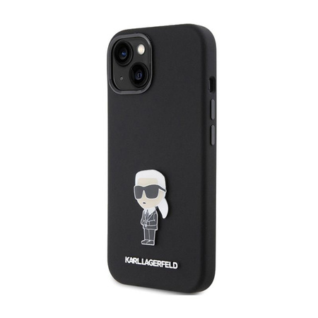 Karl Lagerfeld Silicone Ikonik Metal Pin - iPhone 15 Case (black)