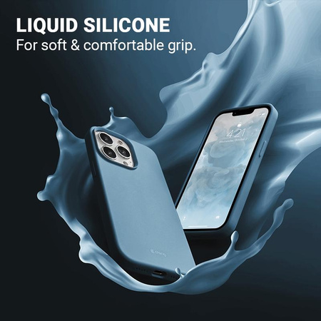 Crong Color Cover Liquid Silicone pouzdro pro iPhone 13 Pro Max (Nebesky modrá)