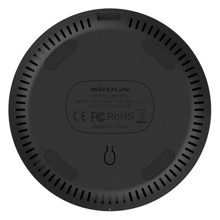 Nillkin PowerFlash Fast Wireless Charger - 15W Qi induktives drahtloses Ladegerät mit gehärteter Glasbeschichtung (Marmor Schwarz)