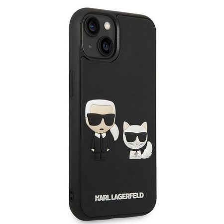 Karl Lagerfeld Ikonik 3D Karl & Choupette - iPhone 14 Plus tok (fekete)