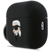 Karl Lagerfeld Silikon-Hülle mit Karl-Kopf 3D - AirPods Pro 3 Hülle (Schwarz)