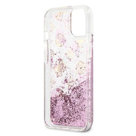 Guess Peony Liquid Glitter - iPhone 13 tok (rózsaszín)