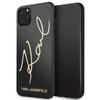 Karl Lagerfeld Double Layers Tempered Glass Glitter Signature Case - iPhone 11 Pro Max Case (black)