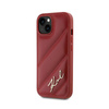 Karl Lagerfeld Diagonal Quilted Script - Case for iPhone 15 / 14 / 13 (Red)