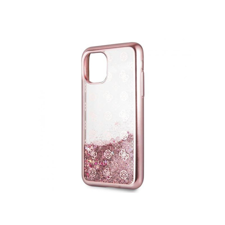 Guess 4G Peony Liquid Glitter - pouzdro pro iPhone 11 (růžové)