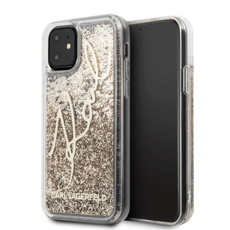 Coque Karl Lagerfeld Signature Glitter Case - iPhone 11 (Or)