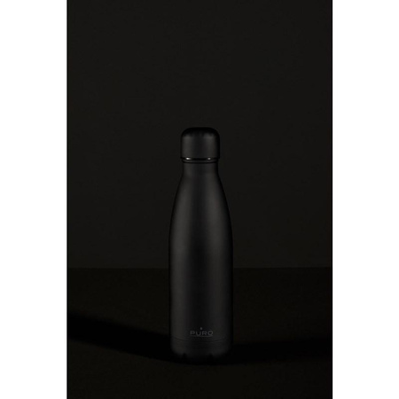 PURO ICON - Thermosflasche aus Edelstahl 500 ml (schwarz) (Pulverbeschichtung)