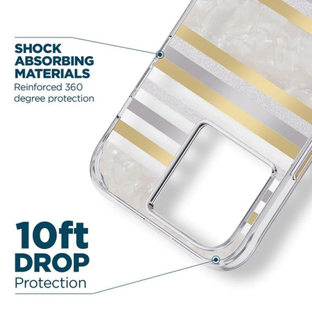 Case-Mate Pearl Stripes MagSafe - Pouzdro zdobené perletí pro iPhone 14 Pro (Pearl Stripes)