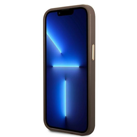 Guess 4G Metal Camera Outline Case - Coque pour iPhone 14 (Marron)