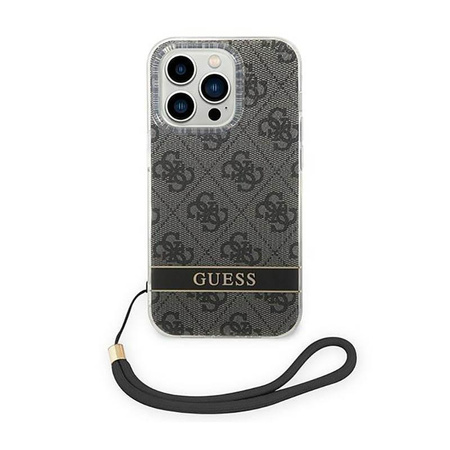 Guess 4G Print Cord - tok zsinórral iPhone 14 Pro Max (fekete)