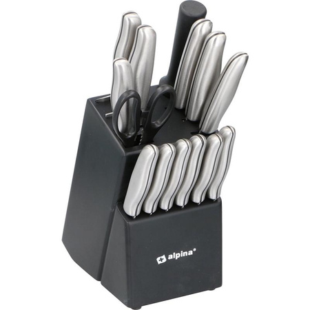 Alpina - Set de couteaux de cuisine avec support/bloc 15 pièces
