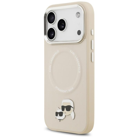Karl Lagerfeld Karl & Choupette Pins MagSafe - Case for iPhone 17 Pro (beige)