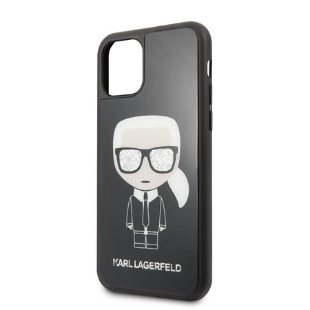 Karl Lagerfeld Double Layer Glitter Iconic - Etui iPhone 11 (czarny)