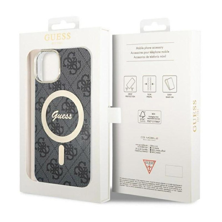 Pouzdro Guess 4G MagSafe - iPhone 14 (černé)