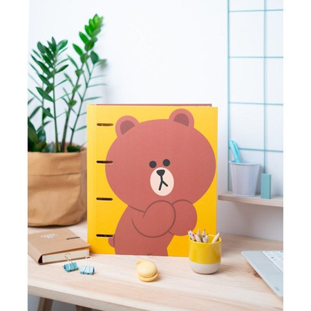 Line Friends - Brown bear A4 document storage binder (26x32x4 cm)