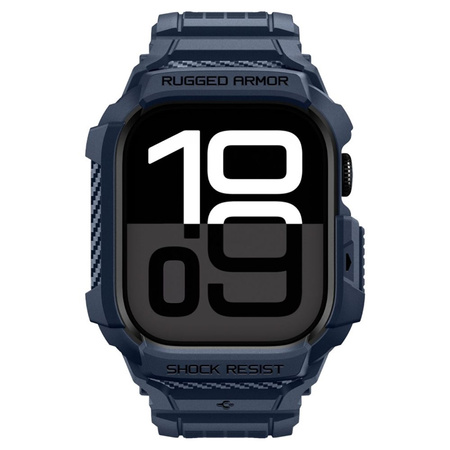 Spigen Rugged Armor Pro V2 – Armband mit Hülle für Apple Watch 10/11 42mm (Marineblau)