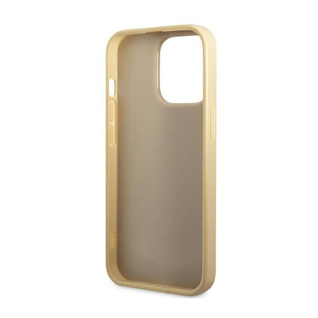 Guess Glitter Flakes Metall Logo Tasche - iPhone 14 Pro Max Tasche (Gold)