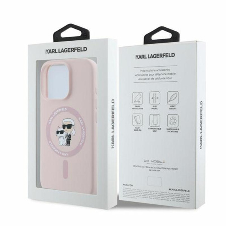 Karl Lagerfeld Silicone Karl & Choupette Ring MagSafe - Case iPhone 16 Pro (pink)
