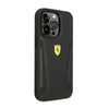 Ferrari Leather Stamp Sides - iPhone 14 Pro Tasche (Schwarz)