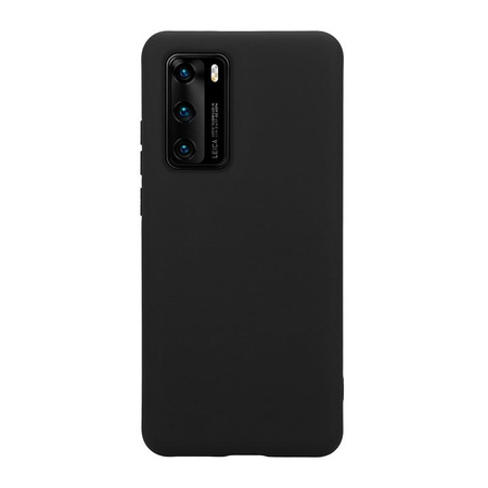 ETUI CZARNE SILIKONOWE DO HUAWEI P40, Crong Eleganckie, z Mikrofibrą, Case