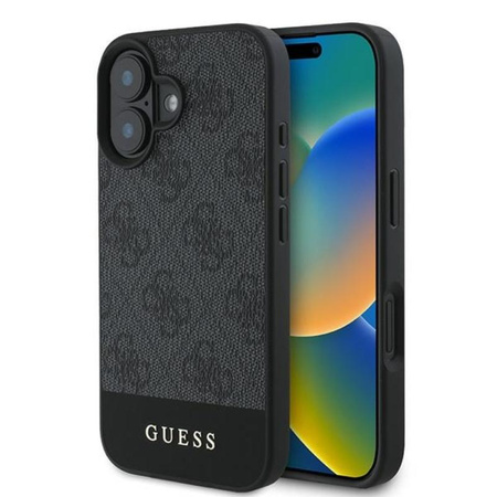 Guess 4G Bottom Stripe - Case for iPhone 16 Plus (gray)
