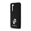 Karl Lagerfeld Silikonový kovový špendlík Karl & Choupette - pouzdro na Samsung Galaxy S24+ (černé)