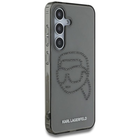 Karl Lagerfeld Rhinestones Karl Head Logo - pouzdro pro Samsung Galaxy S25 (černé)