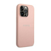 Guess Saffiano Metal Logo Stripes - iPhone 14 Pro Max Case (pink)