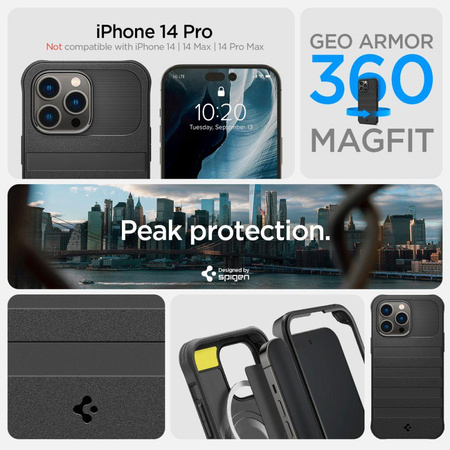 Spigen Mag Geo Armor 360 MagSafe - tok iPhone 14 Pro készülékhez (fekete)