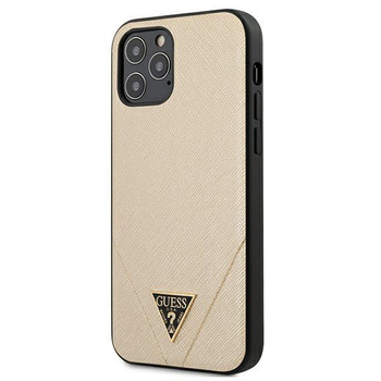 Guess Saffiano V - iPhone 12 Pro Max Case (Gold)