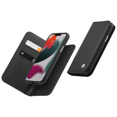 Moshi Overture - 3-in-1 iPhone 13 Pro Max flip case (anti-bacterial NanoShield™) (Jet Black)