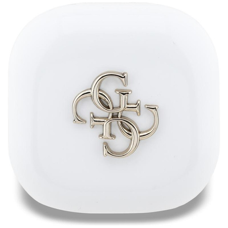 Guess 4G Metal Logo - TWS Bluetooth Earphones + Charging Case (White)