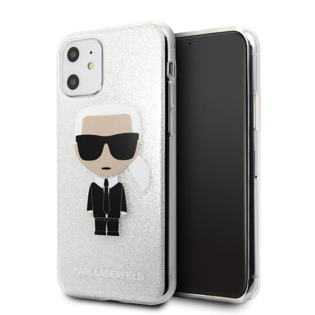 Karl Lagerfeld Iconic Karl - iPhone 11 Case (Silver Glitter)