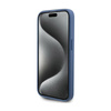 Guess 4G Collection Cuir Logo Métal MagSafe - Étui pour iPhone 14 Pro Max (bleu)