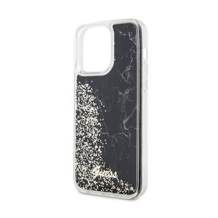 Guess Liquid Glitter Marble - iPhone 14 Pro Max tok (fekete)
