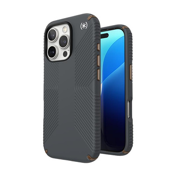 Speck Presidio2 Grip - Case for iPhone 16 Pro (Charcoal Grey / Cool Bronze / White)